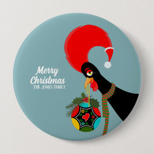 Portugese Haan en heilige Kerstbal Ronde Button 4,0 Cm
