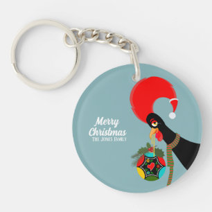 Portugese Haan en heilige Kerstbal Sleutelhanger