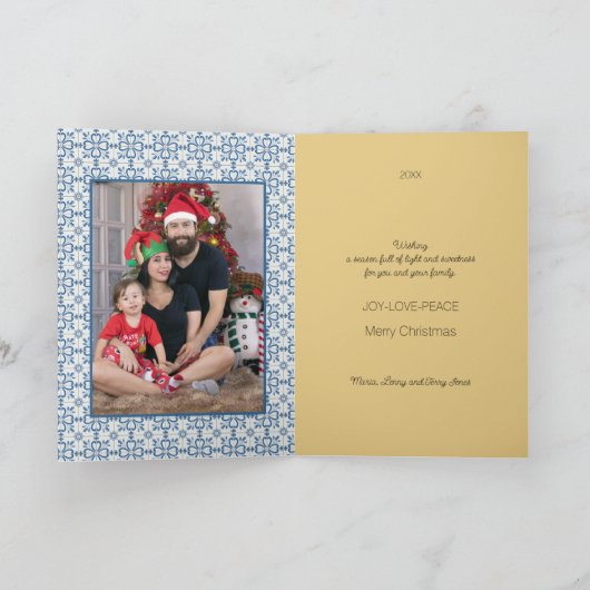 Portugese haan en kerstman toast op het nieuwe jaa kaart (Binnen)