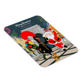 Portugese haan en kerstman toast op het nieuwe jaa magneet (Rechterzijde)