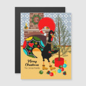 Portugese haan en lichten van kerstkaart (Voorkant / Achterkant)