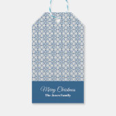 Portugese haan feestelijke kerstparade cadeaulabel (Achterkant)