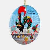 Portugese haan feestelijke kerstparade keramisch ornament (Rechts)