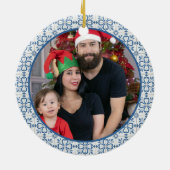 Portugese haan feestelijke kerstparade keramisch ornament (Achterkant)