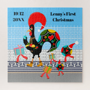 Portugese haan feestelijke kerstparade legpuzzel