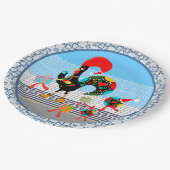 Portugese haan feestelijke kerstparade papieren bordje (Gekanteld)