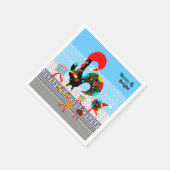 Portugese haan feestelijke kerstparade servet (Hoek)