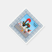 Portugese haan feestelijke kerstparade servet (Hoek)