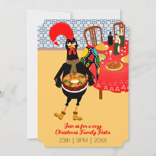 Portugese haan houdt van King Cake Kaart (Voorkant)