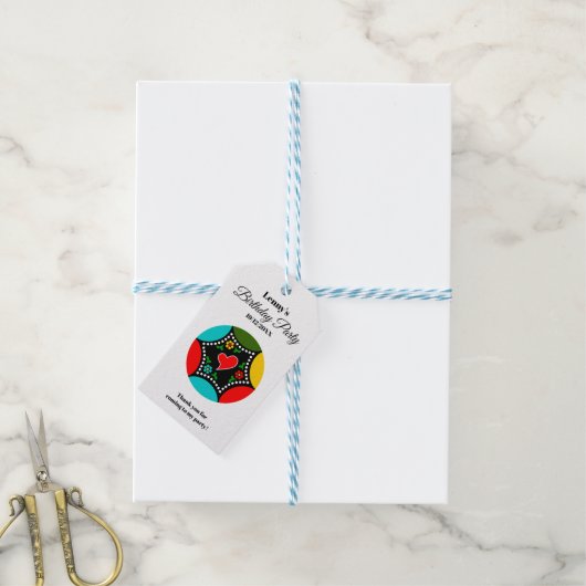 Portugese haan kleuren cadeaulabel (Met Touw)