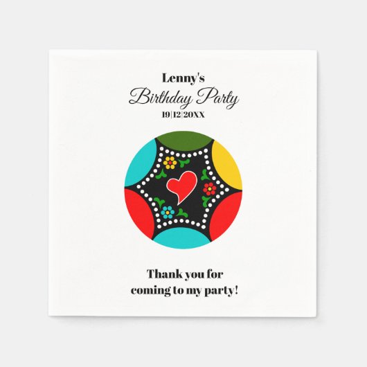 Portugese haan kleuren servet (Voorkant)