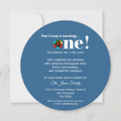 Portugese Haan met geschenken 1e Verjaardagsfeest Kaart (Achterkant)