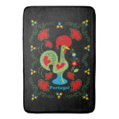 Portugese haan van geluk in groene kleur badmat (Voorkant Verticaal)