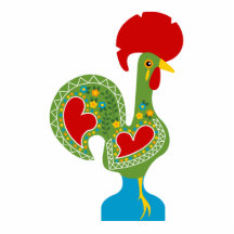 Portugese haan van geluk in groene kleur