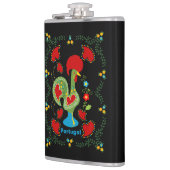 Portugese haan van geluk in groene kleur heupfles (Links)