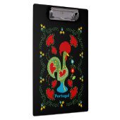 Portugese haan van geluk in groene kleur klembord (Rechts)