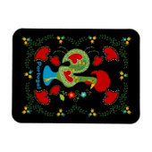 Portugese haan van geluk in groene kleur magneet (Horizontaal)