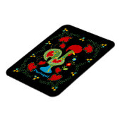 Portugese haan van geluk in groene kleur magneet (Linkerzijde)