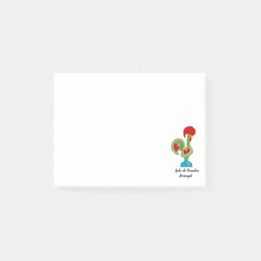 Portugese haan van geluk in groene kleur post-it® notes (Voorkant)
