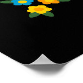 Portugese haan van geluk in groene kleur poster (Hoek)