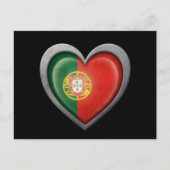 Portugese hartvlag met metaaleffect briefkaart (Voorkant)