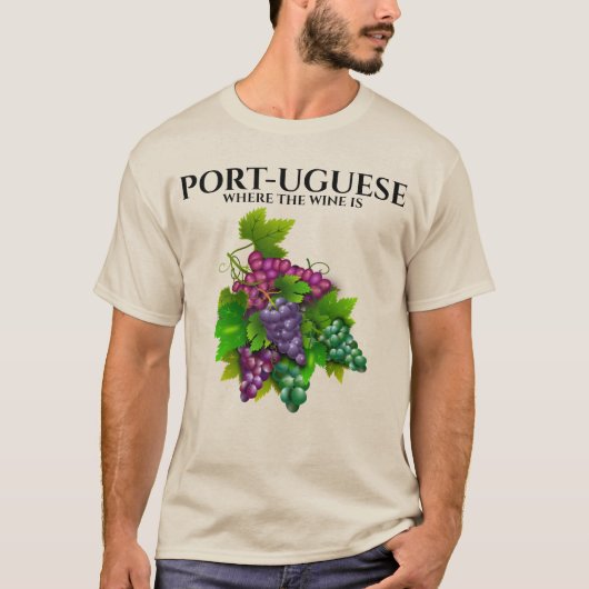 Portugese havenwijnkelderdruivenillustratie grappi t-shirt (Voorkant)