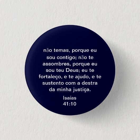 Portugese Isaiah 41:10 Ronde Button 3,2 Cm (Voorkant)