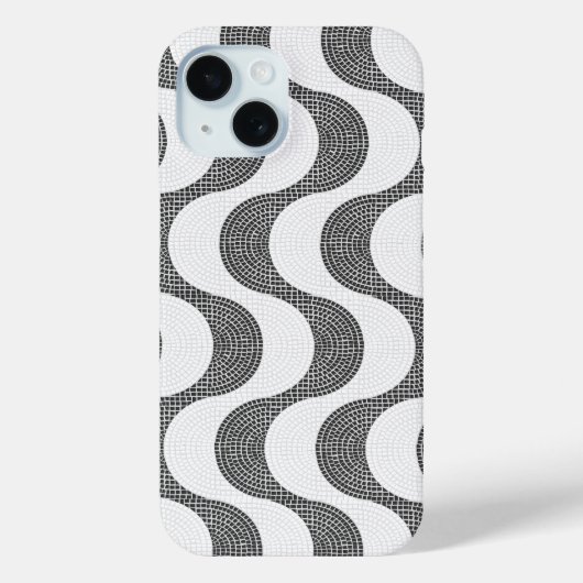 Portugese kasseien zwart-witte golven Case-Mate iPhone case (Achterkant)
