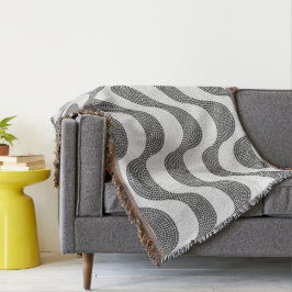 Portugese kasseien zwart-witte golven deken