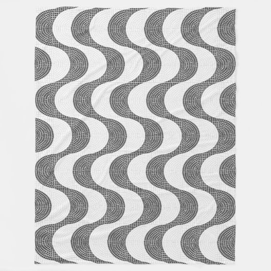 Portugese kasseien zwart-witte golven fleece deken (Voorkant)
