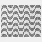 Portugese kasseien zwart-witte golven fleece deken (Voorkant (Horizontaal))