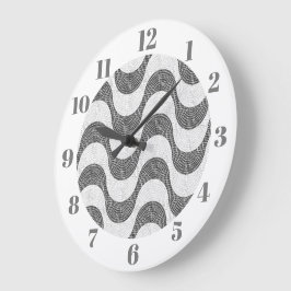 Portugese kasseien zwart-witte golven grote klok