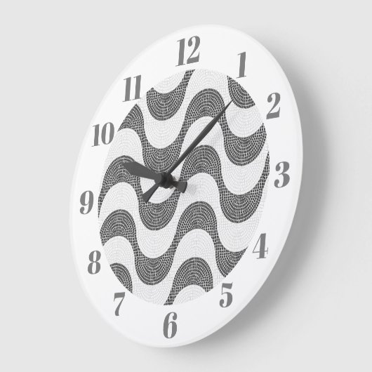 Portugese kasseien zwart-witte golven grote klok (Hoek)
