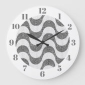 Portugese kasseien zwart-witte golven grote klok (Voorkant)