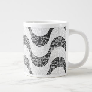 Portugese kasseien zwart-witte golven grote koffiekop