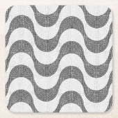 Portugese kasseien zwart-witte golven kartonnen onderzetters (Voorkant)