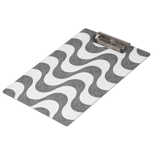 Portugese kasseien zwart-witte golven klembord (Gekanteld)