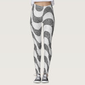 Portugese kasseien zwart-witte golven leggings (Voorkant)