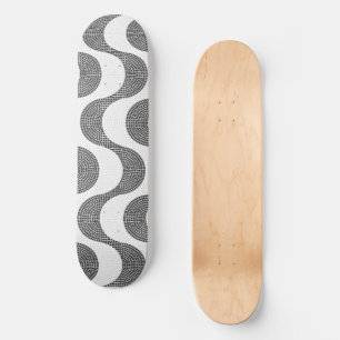Portugese kasseien zwart-witte golven persoonlijk skateboard