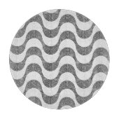 Portugese kasseien zwart-witte golven snijplank (Voorkant)