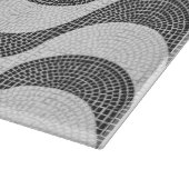 Portugese kasseien zwart-witte golven snijplank (Hoek)