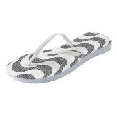 Portugese kasseien zwart-witte golven teenslippers (Schuin)