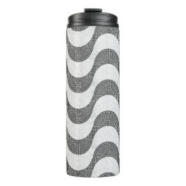 Portugese kasseien zwart-witte golven thermosbeker