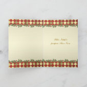 Portugese Kerstkaart met klok en hulst Feestdagen Kaart (Binnen)