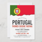 Portugese keuken | Flag White Invite Kaart (Voorkant)