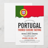 Portugese keuken | Flag White Invite Kaart (Voorkant / Achterkant)