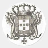Portugese kuif ronde sticker (Voorkant)