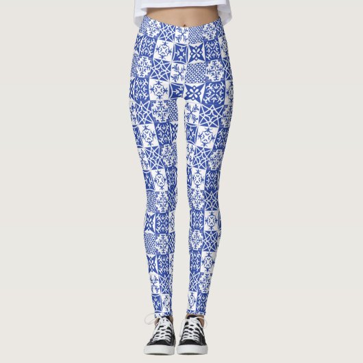 Portugese leggings azulejo tegels Lissabonstijl (Voorkant)