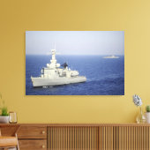 Portugese marine frigate NRP Bartolomeu Dias Canvas Afdruk (Insitu (Woonkamer))