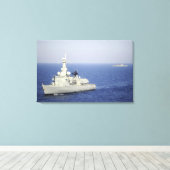 Portugese marine frigate NRP Bartolomeu Dias Canvas Afdruk (Insitu (Houten vloer))
